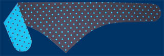 dots in brown and blue dog bandana